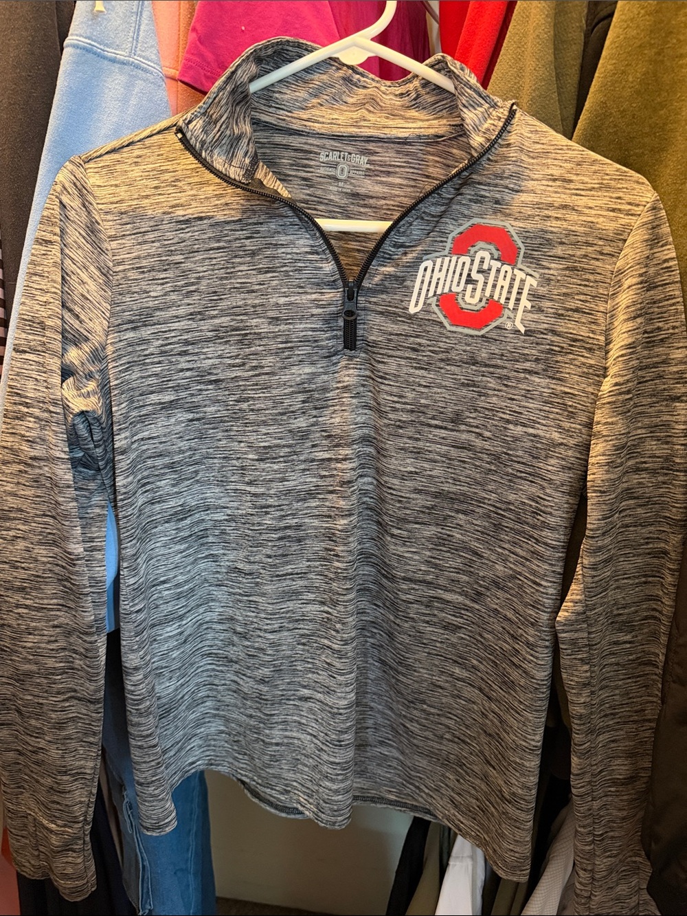Ohio State Gray Quarter-Zip Performance Pullover